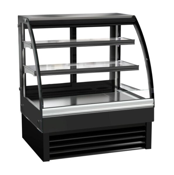 Gastro Kühlvitrine Standmodell mit Umluftkühlung schwarz