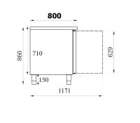 Combisteel Bäckerei Kühltisch 202 cm – 3...