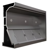 COMBISTEEL Induktionshaube Dosenmodell 2000 – B 2000 x T 1300 mm, aus Edelstahl
