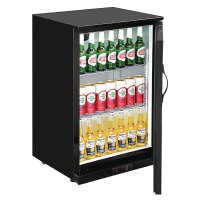 Gastro Getränkekühlschrank mit 1 Tür - 128 Liter, Stabkühlung, 2–8 °C