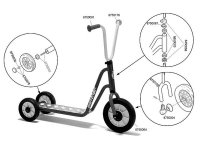 Winther Mini Roller mit 2 Hinterrädern -...