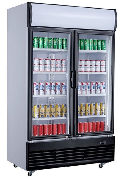 Combisteel Kühlschrank mit 2 Glastüren und Umluftkühlung