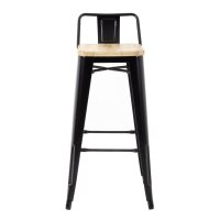 Bolero Bistro Hochbarstuhl Mit Holzsitz Schwarz (4 Stück)