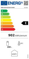 KBS Kühlschrank CD 291 mit Glastür - 290 Liter, Umluftkühlung, weiß