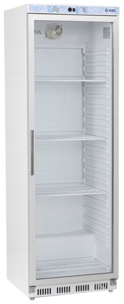 KBS Kühlschrank 402 GU mit 1 Glastür - 361 Liter, Umluf, weiß