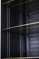 Schwarzer Getränkekühlschrank mit Werbetafel - Umluftkühlung, 385 Liter, schwarz