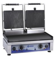 KBS Kontaktgrill doppelt, gerillt/glatt, 52X24 cm