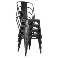 Bolero Bistrostuhl Aus Stahl Schwarz (4Er Pack)