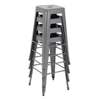 Bolero Bistro Stahlhocker Gun Metal Grey 4Er Pack