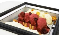 Tischmodell Speiseeisvitrine Weiß ,Öffnet Auf Der Bedienungsseite