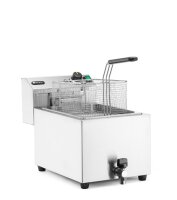 Fritteuse 10 Liter Edelstahl - XL Tischfritteuse mit Ablasshahn, Edelstahl, 400V