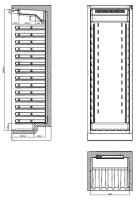 Gastro Weinkühlschrank für 122 Flaschen - mit LED-Beleuchtung, 1 Zone, Schwarz