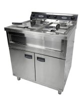 Gastro Elektro-Fritteuse 2x12L – 12 kW, mit Kaltzone, professionell
