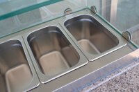 Combisteel Pizzatisch 136 cm mit Granitplatte – 3 Türen, Kühlaufsatz für GN-Behälter
