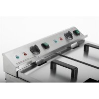 Buffalo Induktionsfritteuse Doppel – Elektro Fritteuse 2x3000W, 15 Liter
