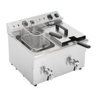 Buffalo Induktionsfritteuse Doppel – Elektro Fritteuse 2x3000W, 15 Liter