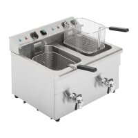Buffalo Induktionsfritteuse Doppel – Elektro Fritteuse 2x3000W, 15 Liter