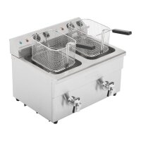 Buffalo Induktionsfritteuse Doppel – Elektro Fritteuse 2x3000W, 15 Liter