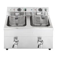 Buffalo Induktionsfritteuse Doppel – Elektro Fritteuse 2x3000W, 15 Liter