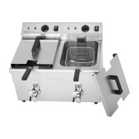 Buffalo Induktionsfritteuse Doppel – Elektro Fritteuse 2x3000W, 15 Liter
