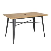 Bolero Kompletter Outdoor Tisch 120x76x76cm Helles Holz