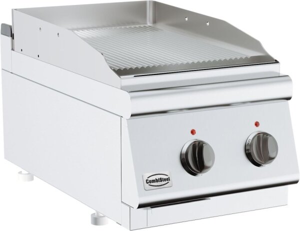 Combisteel Grillplatte mit gerillter Grillfläche - 400 x 700 x 300 mm, Tischgerät, 3,6 kW