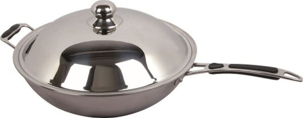 Combisteel Induktions-Wokpfanne 62,5 cm – professionell, mit rundem Boden, Edelstahl