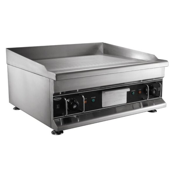 Professionelle Grillplatte 60x52 cm – glatt, 5 kW, mit Fettauffangschale