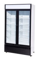 Gewerbe Kühlschrank mit 2 Glastüren - selbstschließende Türen, 750 Liter, Umluft