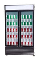 Gewerbe Kühlschrank mit 2 Glastüren - selbstschließende Türen, 750 Liter, Umluft