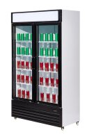 Gewerbe Kühlschrank mit 2 Glastüren - selbstschließende Türen, 750 Liter, Umluft