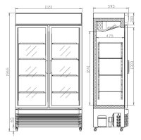 Kühlschrank Mit Schiebeglastüren Bez-750 Sl
