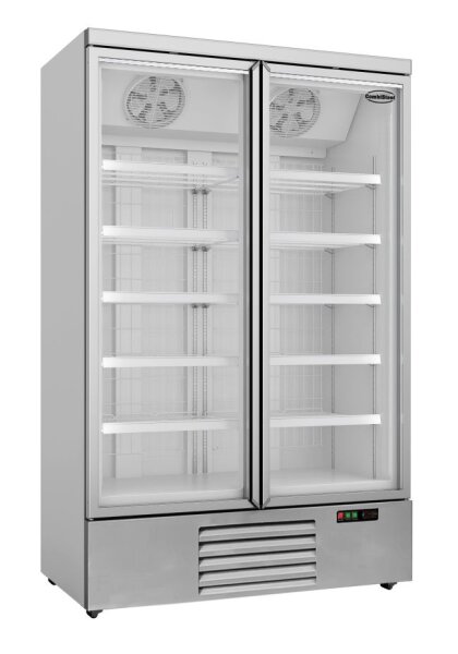 Combisteel Tiefkühlschrank mit 2 Glastüren - 1000 Liter, Umluft, weiß
