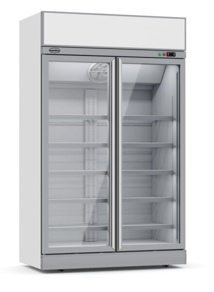 Combisteel Tiefkühlschrank INS-1000F mit Werbetafel - Umluftkühlung, Türheizung, 960 Liter