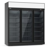 Tiefkühlschrank 3 Glastüren Schwarz Ins-1530F Bl