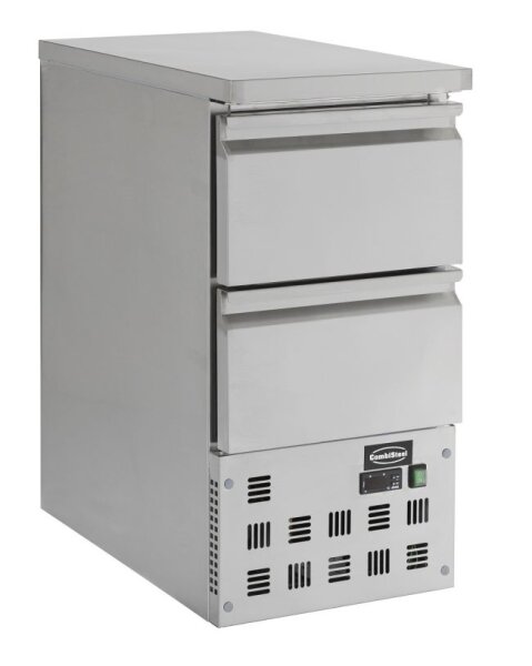 Gastro Kühltisch 109 Liter 2 Schubladen, Edelstahl