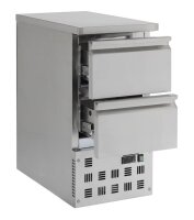 Gastro Kühltisch 109 Liter 2 Schubladen, Edelstahl