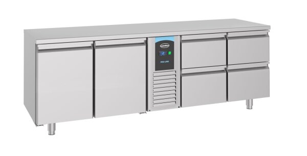 COMBISTEEL Kühltisch Monoblock ENERGY LINE - 2 Türen & 4 Schubladen, mit Umluft,Edelstahl
