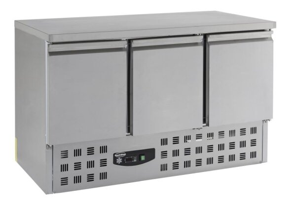 Combisteel Kühltisch mit 3 Türen - 400 Liter, Edelstahl, 1365 x 700 x 875 mm
