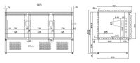 Combisteel Kühltisch mit 3 Türen - 400 Liter, Edelstahl, 1365 x 700 x 875 mm