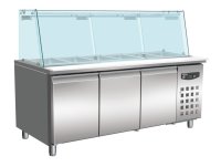 Kühltisch mit Glas 3 Türen  5X 1/1 Gn...