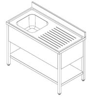 Combisteel Spültisch 1 Becken links mit Grundboden...