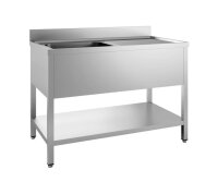 Spültisch mit 2 Becken und Abtropffläche 1600 x...