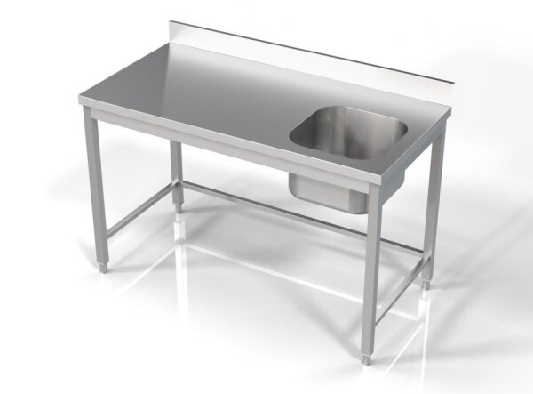 Combisteel Spültisch 1 Becken rechts aus Edelstahl 1400x700x850mm