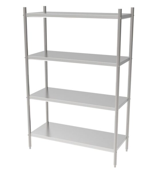 Combisteel Regalsystem mit 4 Böden aus verchromten Stahl 900x500x1800mm