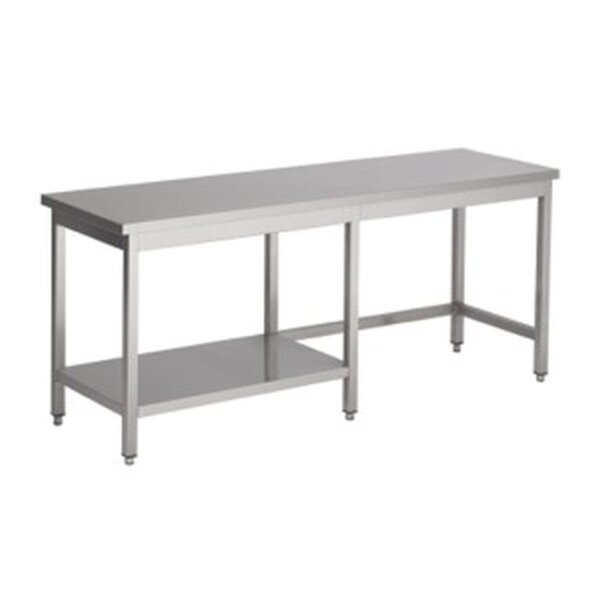 Combisteel Arbeitstisch mit  ½ Grundboden aus  Edelstahl 1500x700x900mm