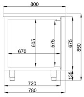 Combisteel Bäckerei-Kühltisch mit 3 Türen...