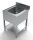 Combisteel Spültisch mit 1 Becken und Grundboden Aufkantung  600x700x850mm
