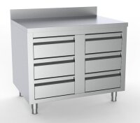 Combisteel Arbeitsschrank 6 Schubladen Aufkantung...