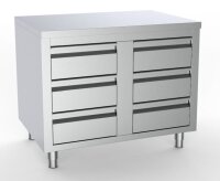 Combisteel Arbeitsschrank 6 Schubladen Edelstahl AISI 430...